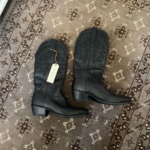 Tecovas Annie Black Cowboy Boots Wide Calf